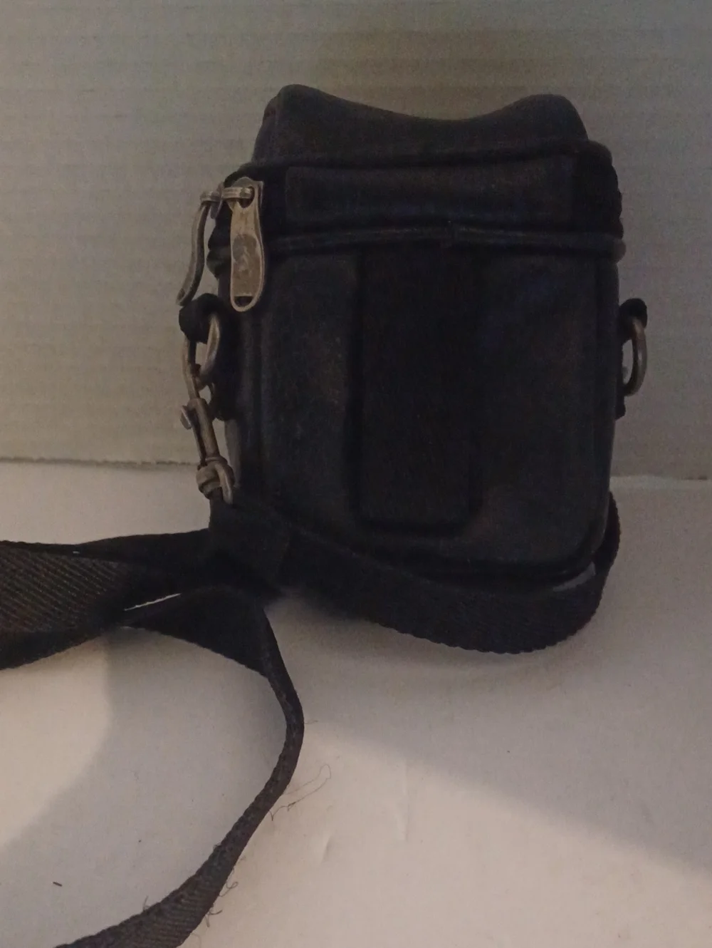 ICON Black Faux Leather Camera Case Bag with Shoulder Strap